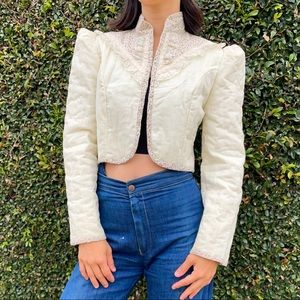 Vintage cottagecore handmade quilted jacket